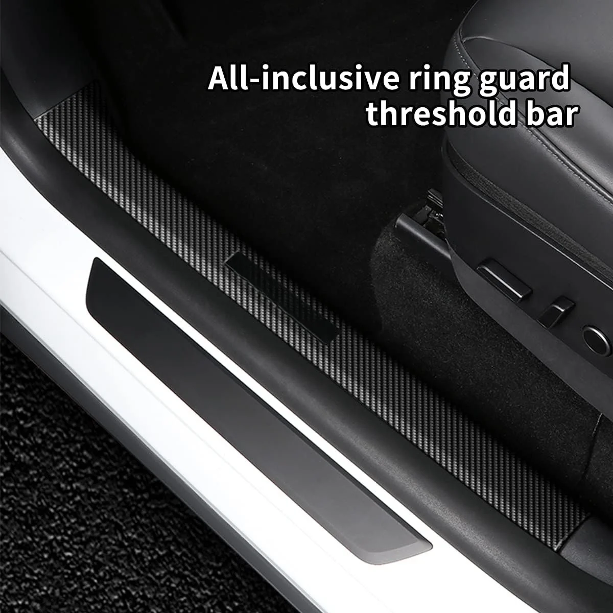 For Tesla Model Y 2024 Door Sill Protector 5 Seater Carbon Fiber Front& Rear Door Car Pedal Kick Protection Strip Styling Covers