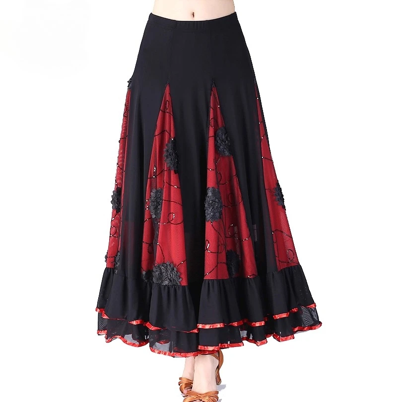 Vestido de baile latino estándar personalizado para mujer, danza moderna, Tango, vals, práctica de actuación de baile, media falda, vestido con flecos