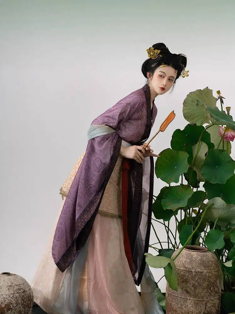 魏晋風[酔酒不滅の家]復元された南北朝時代の漢服女性用大袖ルージャケット