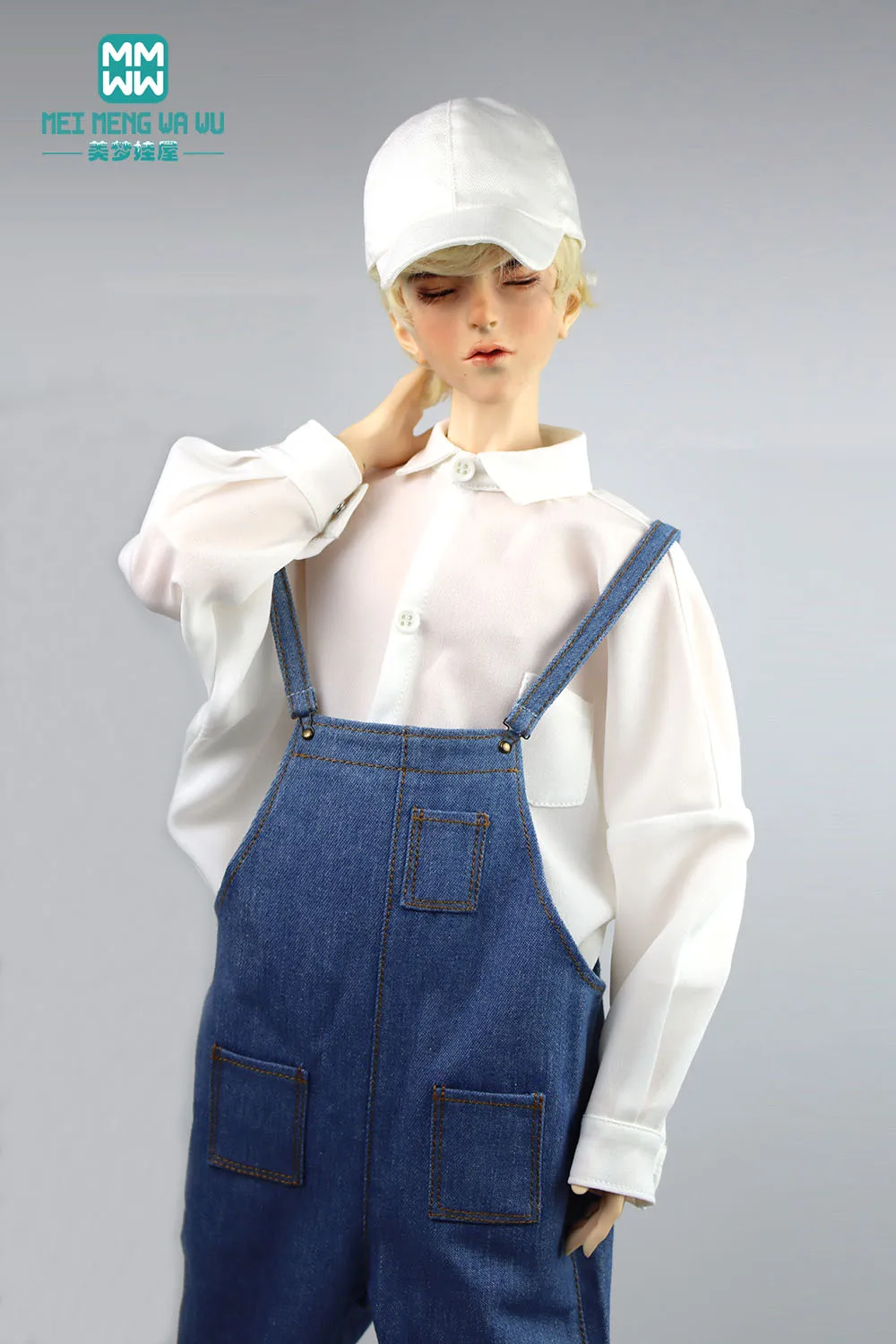 

65-75cm 1/3 1/3 BJD Uncle Doll Clothes Fashion all-match overalls jeans Boiler suit Casual shirt Toys Gift