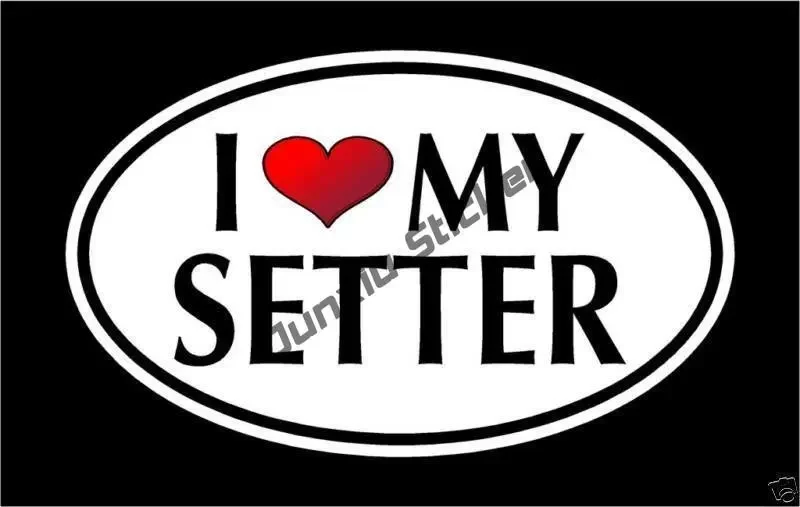 Oval English Setter Mom Decal Smiling English Setter Pet Dog Breed Decal Sticker for Cars Laptops Tumblers Windows Trucks Walls