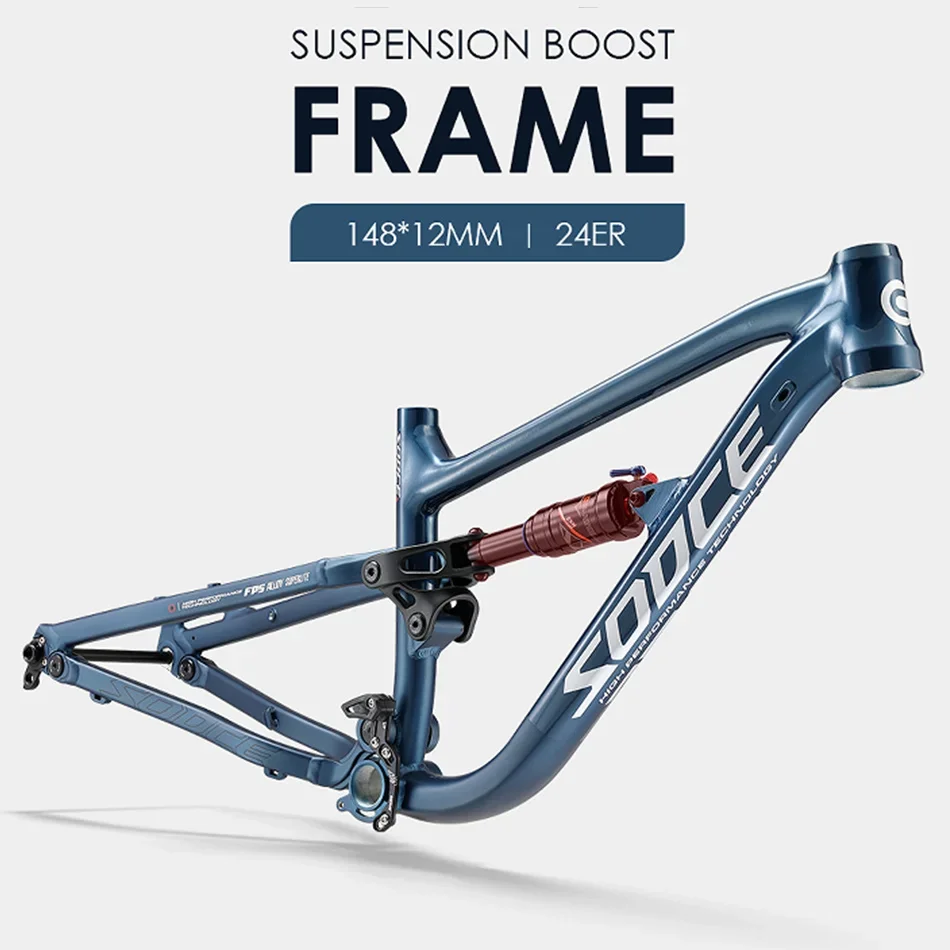 

SODCE Children's Bicycle Frame Full Suspension Boost Frame 148x12mm 20er 24er Aluminium Alloy MTB frame DH AM All Mountain