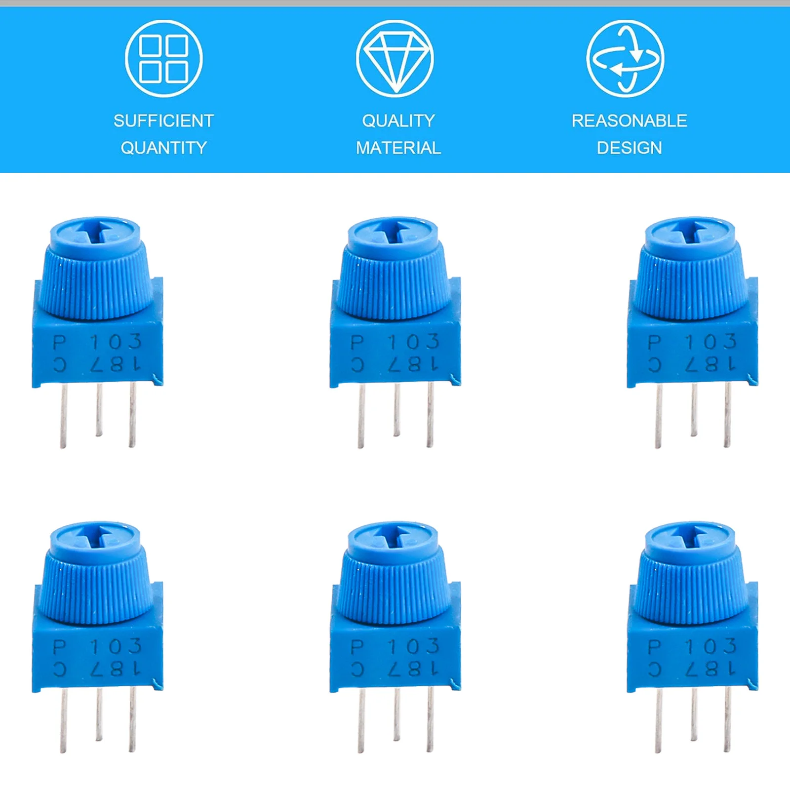Potentiomètre de coupe 10K Ohm, 12 pièces, avec bouton, Kit d'assemblage de potentiomètre de tondeuse à résistance Variable, Compatible Arduino