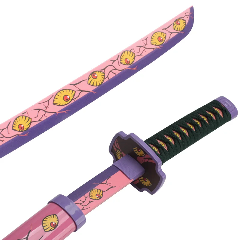 Anime Katana 23.6in/60cm Character Cosplay Stage Props Bamboo Blade Toy Swords Manga pattern Party Gifts Halloween costume props