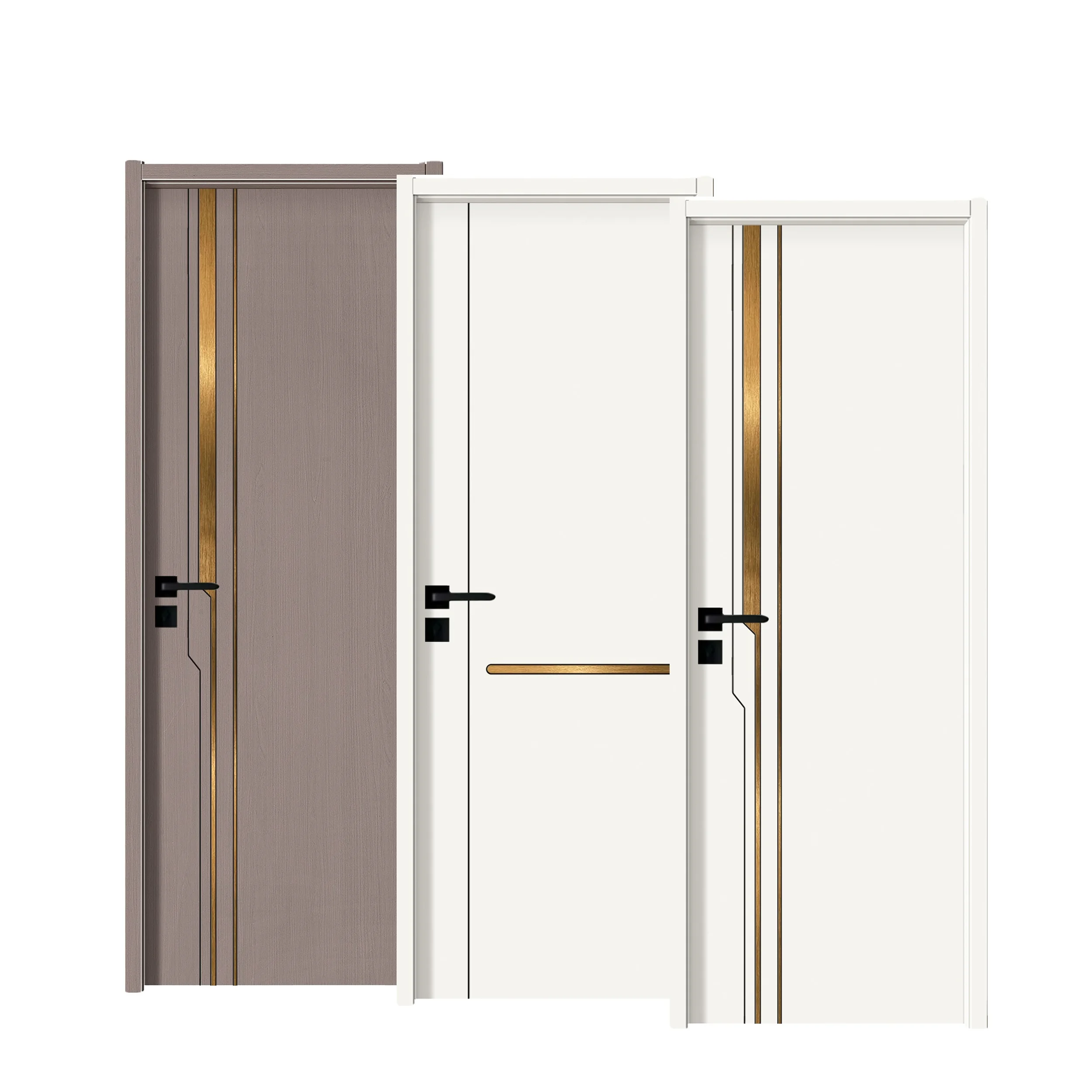 

PVC Wooden Doors for Houses Interior Swing Wood Door Sets Waterproof Latest New Design Pictures Frame and Accessories Handle