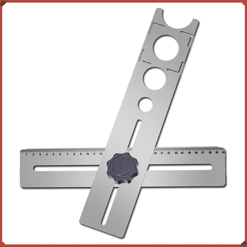 

Multi-functional Stainless Steel Ceramic Tile Hole Locator Ruler 360 Degree Adjustable Punching Hand Measure Tools