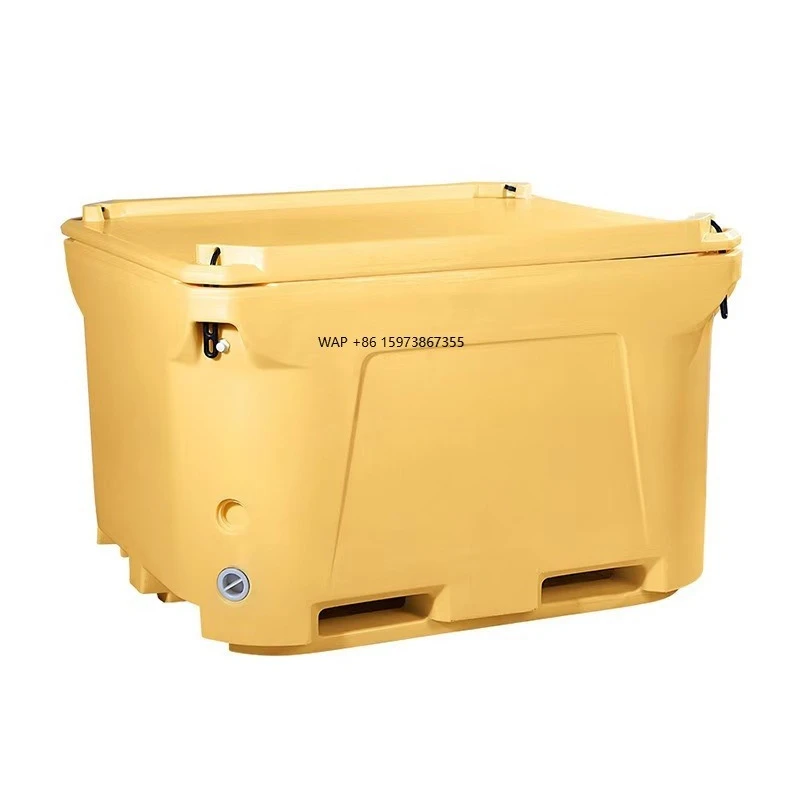 

Heavy Duty PE Customized Logo 300L Solid Insulation Bin for Seafood Fish Transport and Storage