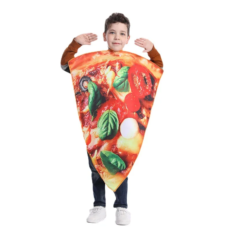 Parodie Nourriture Pizza Costume pour Enfants, Motif Double Face, ix, Drôle, Cosplay, Play Road Costume, 1 Pc