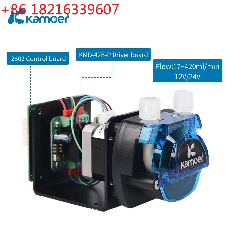 TAO 24V Kamoer KCM-ODMA High Flow Stepper Motor Peristaltic Pump Adjustable Dosing Metering Pump For Lab Liquid Transfer