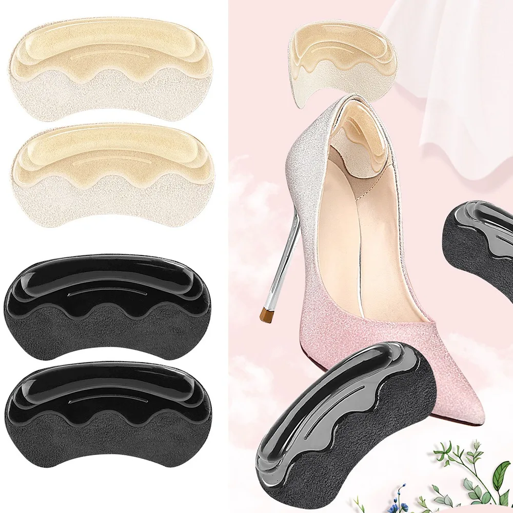 Soft Shoes Heel Pads Self-Adhesive Half-Size Heel Protector Comfortable Anti-wear Cushion Pads Heel Cushion Inserts Feet Care