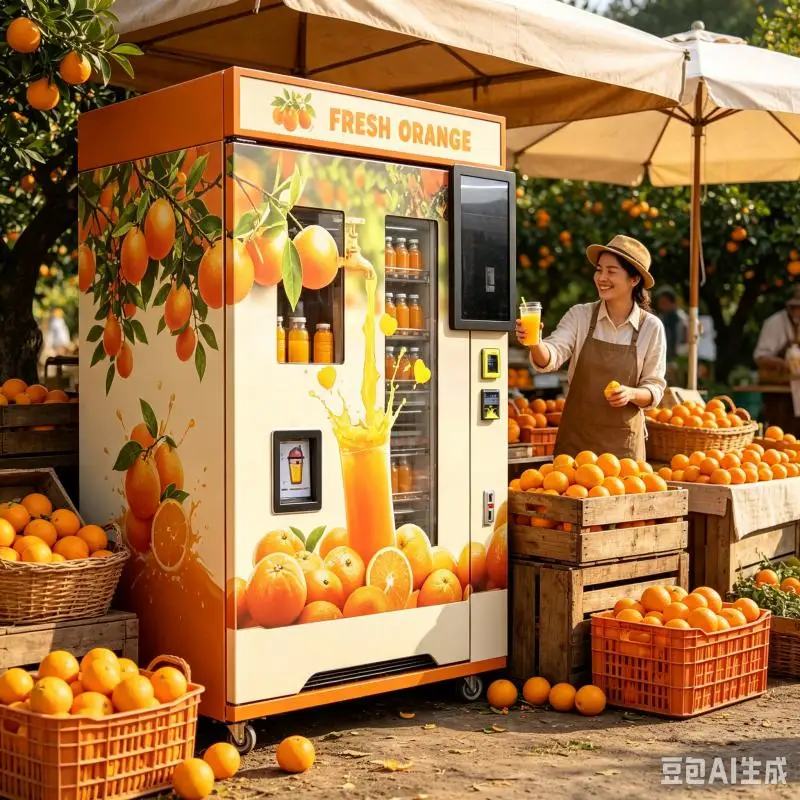 Smart Orange Juice Vending Machine Fresh Juice Extractor Automatic Retail Kiosk For Shopping Mall Business