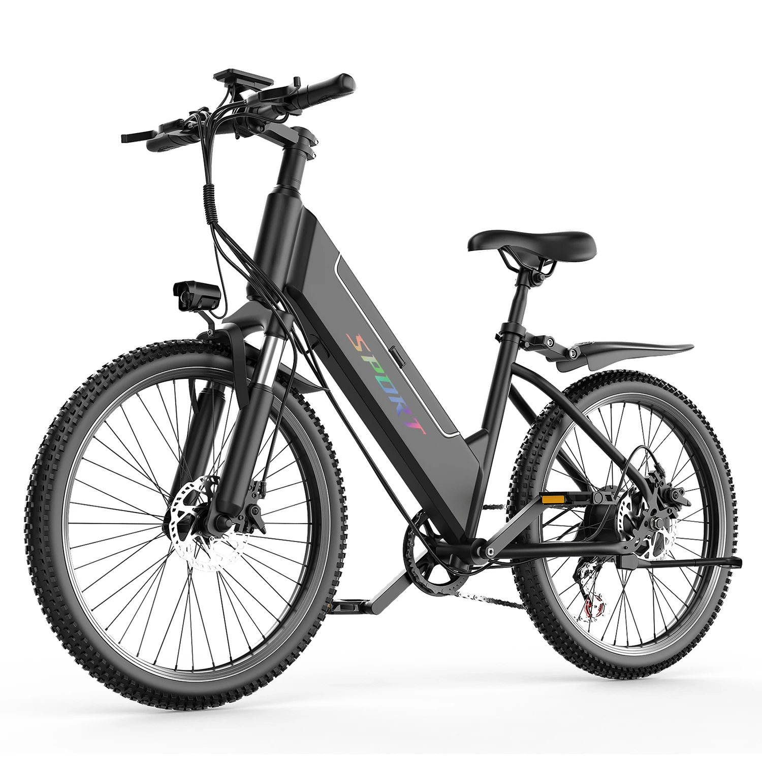 ASKGO Electric Bike for Adults, 750W Peak Ebike, 48V 10.4Ah Removable Battery, Up to 28 MPH & 55 Miles Range, 26 Inch 7-Speed City Cruiser & Mountain E-Bike for Commuting, Step-Thru