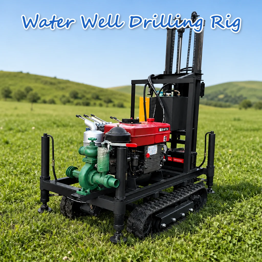 Customized Track Chassis Well Drilling Rig Diesel Driven 22HP to 35HP Fully Hydraulic Light Weight Type Maximum Torque Output