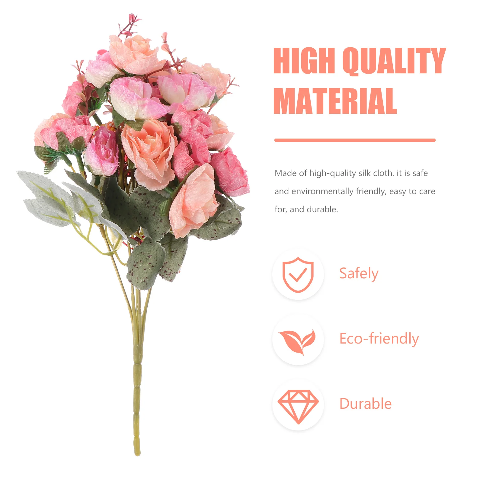 

2Pcs Artificial Rose Bouquet Silk Simulation Flower Home Decoration Wedding Photography Prop DIY Fake Flower DIY Bouquet Adorn