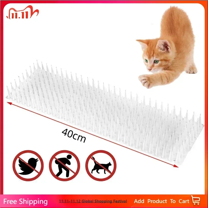 5PCS Spikes Repeller Cat Plastic Bird Repellent Anti Pigeon Anti-bird Squirrel Garden Fences Control Transparent Spikes