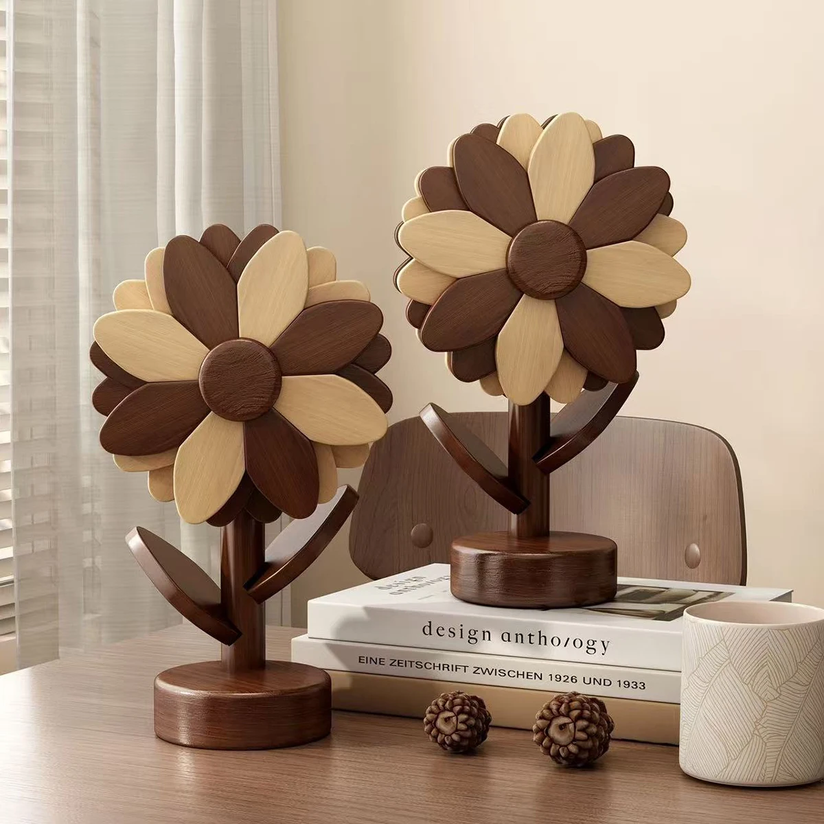 

Sunflower Coasters Placemats Insulation Mat Solid Wood Dining Table Anti Scalding Mat Festival Gift Home Decoration