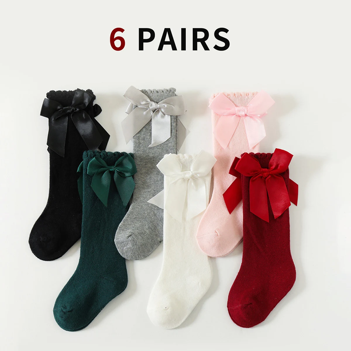 6 Paar/Set Baby-Mädchen-Mesh-Crew-Socken mit Spitzenblumenmuster für Frühling und Sommer, Alltagskleidung Baby-Kleinkind-Leggings-Socken