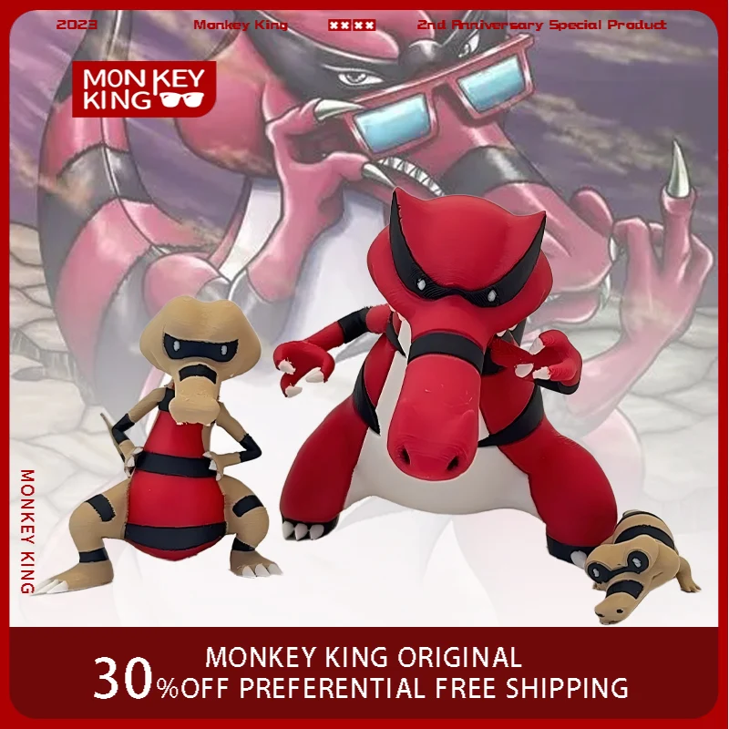 Disponibile Stampa 3D 15 cm Pokemon Figura Krookodile Sandile Anime Modello da collezione Decorazioni per il desktop in PVC Regali per bambini per le vacanze