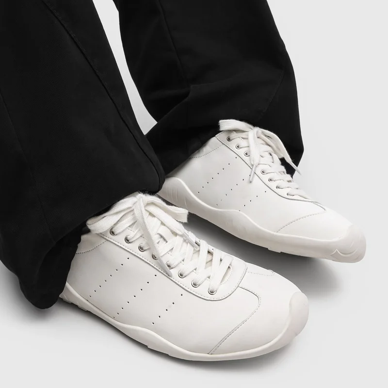 Retro Men Frosted Casual Shoes Soft Breathable Not Stuffy Flat Bottomed Non Slip Double Lace Design Suitable for Daily Wear