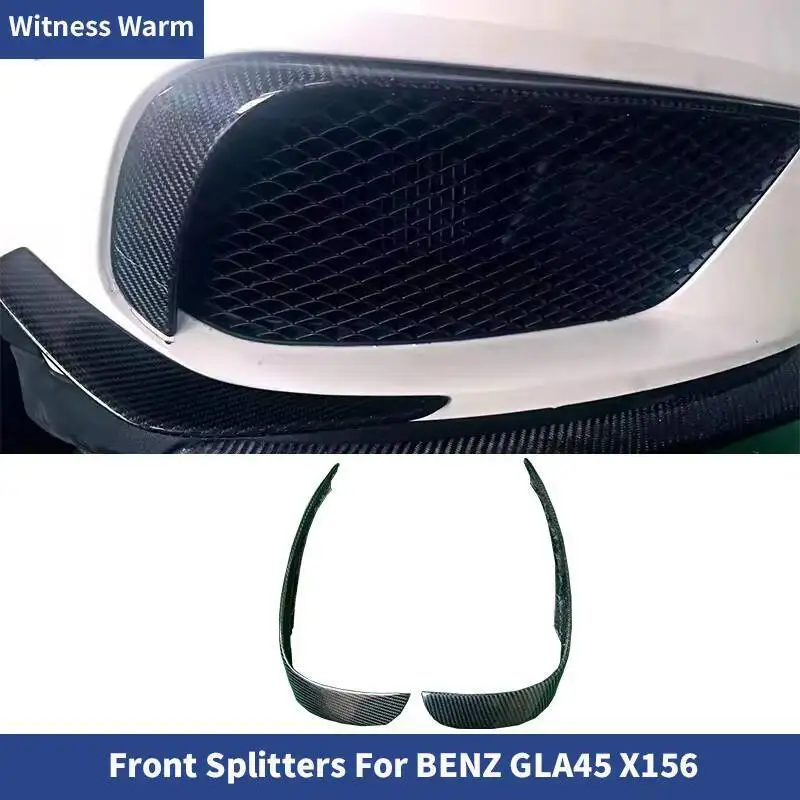 

Автомобильный передний бампер ветровой нож Лезвие вентиляционные отверстия комплект отделка крыло для Benz GLA класса X156 GLA200 260 GLA45 AMG 2016-2019 углеродное волокно