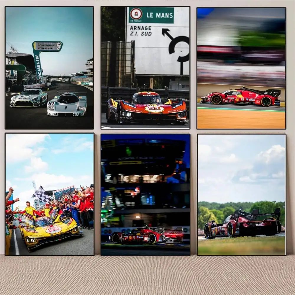 1PC Extreme Motorsport Le Mans 24 Hours poster Self-adhesive Art Waterproof Paper Sticker Coffee House Bar Room Wall Decor