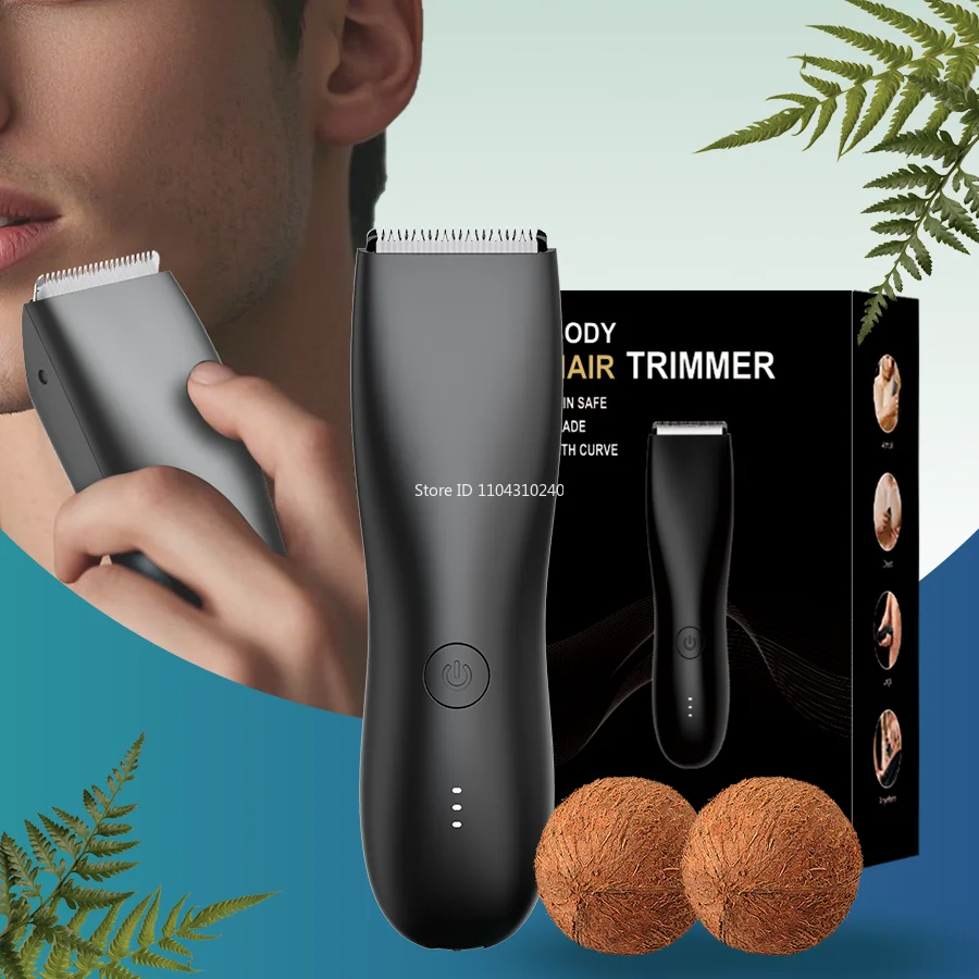 [IPX6] Men's Groin/Body Trimmer W/ SkinSafe - Foil Blades & Precision, Rechargeable Ball Shaver for Sensitive Skin Balls Trimmer