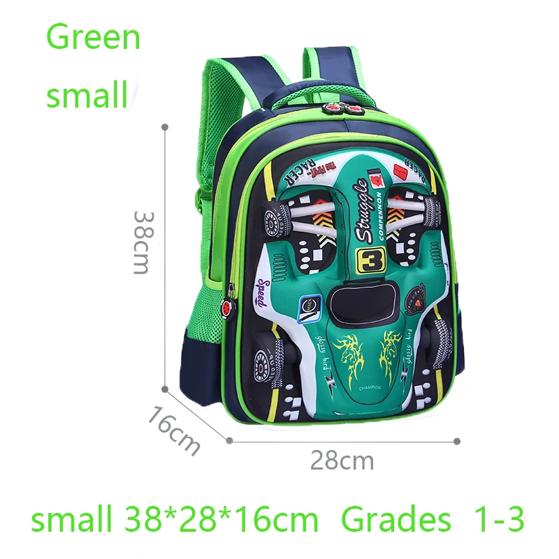 NONE Wasserdichter, leichter 3D-Auto-Rucksack, Kindergarten-Kind-Vorschulrucksack, junge Kinder, Jungen, Mädchen, Schultasche, Grundschule, Rot, Blau 8