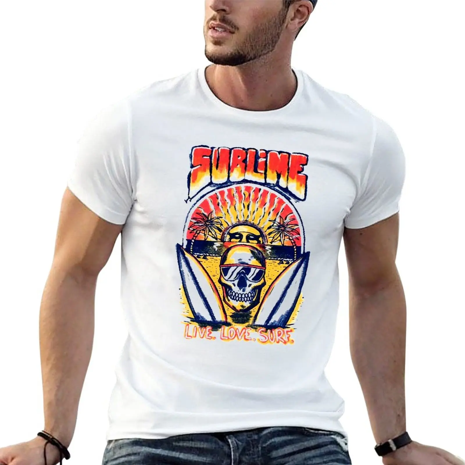 New Sublimes Live Love Surf T-Shirt anime boys t shirts funny t shirt mens graphic t-shirts anime