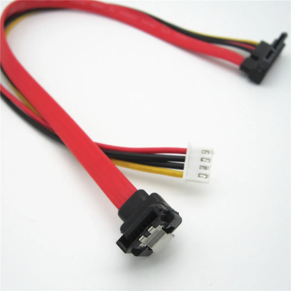 SATA to Big 4 Pin SATA 7+15 Cable Hard Disk Data Transfer Line Male to Female Plug Optical Drive 90 Degree Angle Elbow IDE Wire