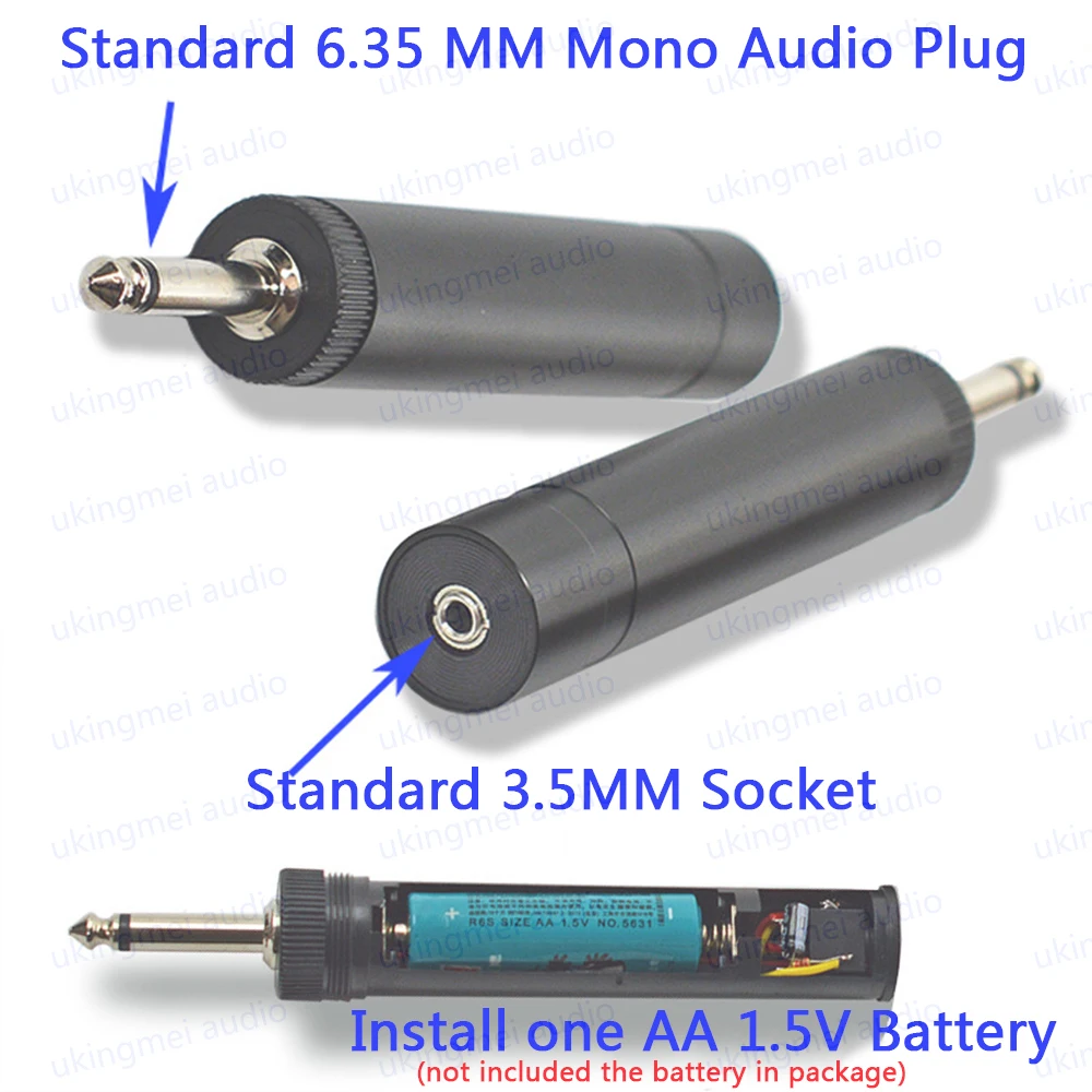 3.5mm Electret and Condenser Wired Lavalier  Headset Microphone Adapter Connector Power Supply 6.5mm Jack to Connect Amplifiers