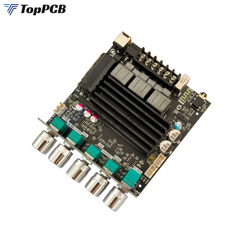 APP Control TPA3221 Bluetooth Digital Power Amplifier Board 2.1 Channel 100W*2+200W Treble Bass Regulator for Speaker Subwoofer