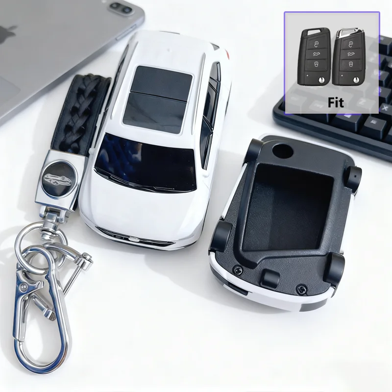 

Интересный чехол для ключей для VW Tiguan, модель автомобиля для SEAT Ateca Leon FR 2 Ibiza для Skoda Octavia, брелок с дистанционным управлением и умным ключом