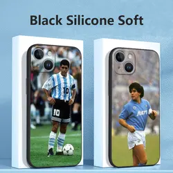 Custodia per iPhone 15 14 11 Pro Max 13 12 MINI XR XS X 8 7 Plus SE Funda Cover in silicone Diego Armando Maradona