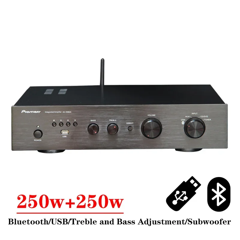 250w*2 HIFI Power Amplifier High Power Toshiba Transistor 1943/5200 Bluetooth 4.0 Usb Player Subwoofer Amplifier Audio