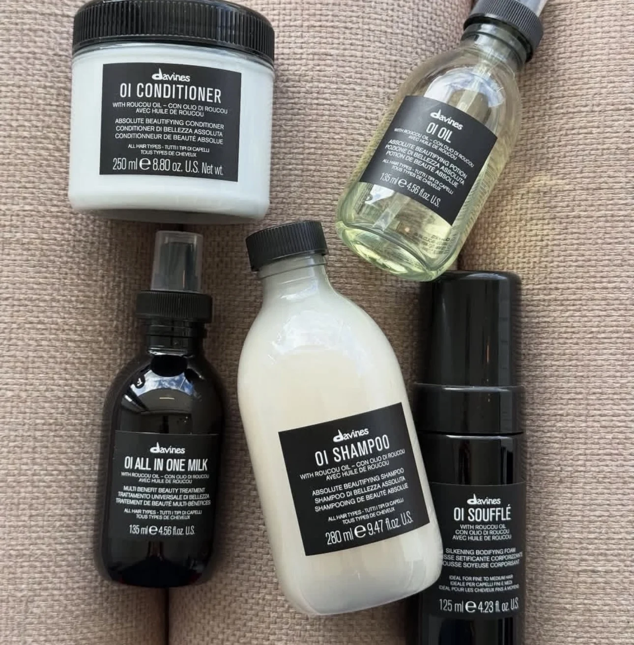 Davines OI Hair Shampoo Conditioner Series Set Hair Care Essential OI Roucou Oil Nourishing Repair Soft Healthy Hair Scalp Milk