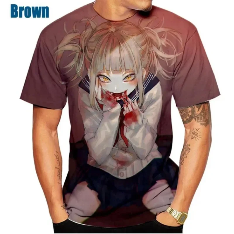 New My Hero Academia 3D Print T Shirt Sexy Girl Himiko Toga Anime T-shirt Funny Harajuku Casual Round Neck Short Sleeve Tops