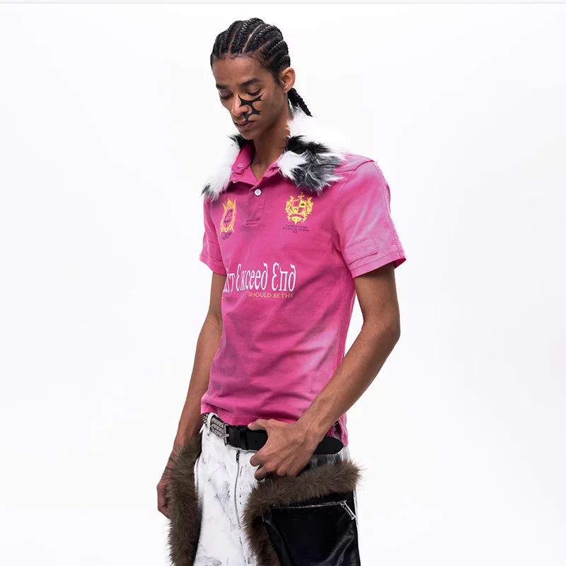LUZHEN 2026 Summer Embroidery Logo Polo Neck Short Sleeve T-shirt Men's Fashion Handsome High Quality Letter Printed Tops JY6349
