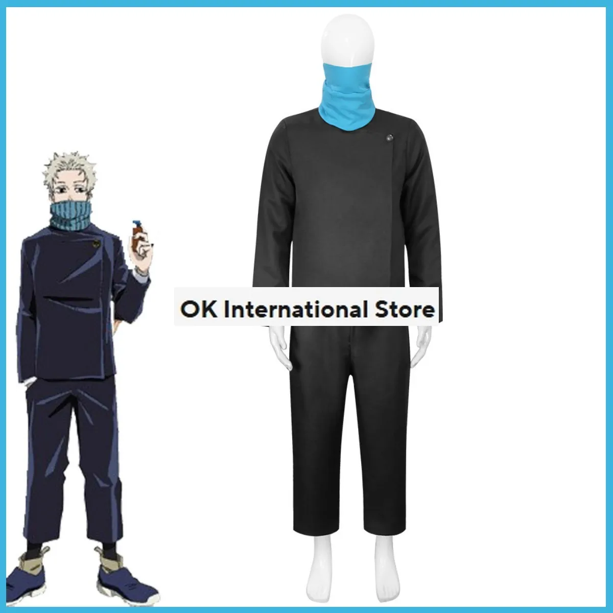 Anime Jujutsu Kaisen 0 The Movie Inumaki Toge Cosplay Costume Wig Black School Uniforms Full Set Man Woman Halloween Suit