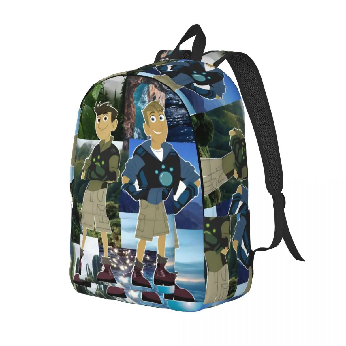 Wild Kratts Backpack for Boy Girl Kids Student School Bookbag Canadian Cartoon Canvas Daypack Preschool Primary Bag Travel