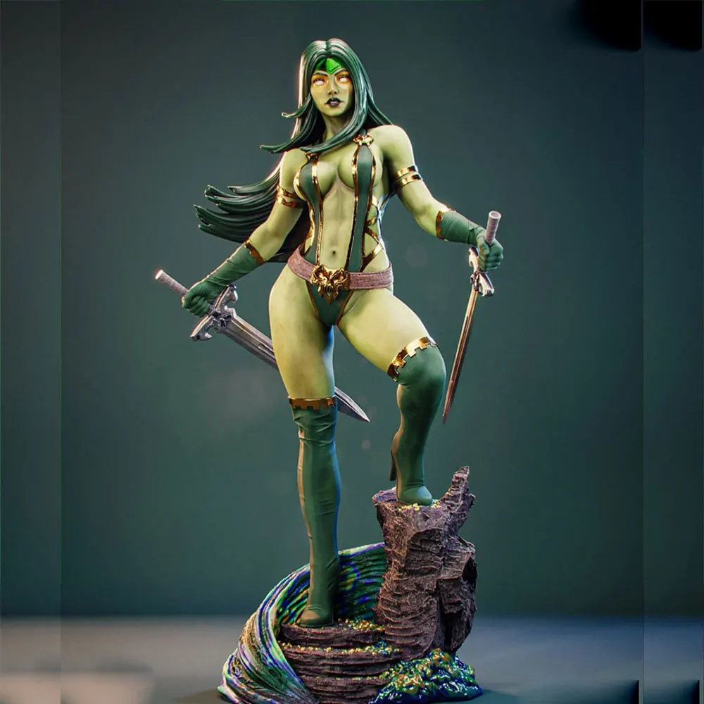 1/24  75mm Sexy Girl Resin Model Kits GK Miniature 3D Printed Gray Model Figurine DIY Doll Model Unassembled And Unpainted