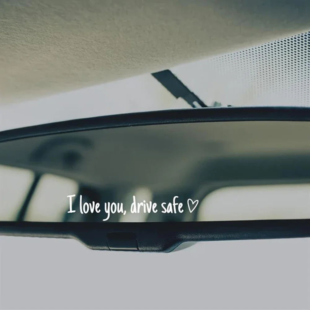 Car Mirror Stickers Affectionate Reminder Heartfelt I Love You Drive Safe Car Window Heart Sticker Car Accessories