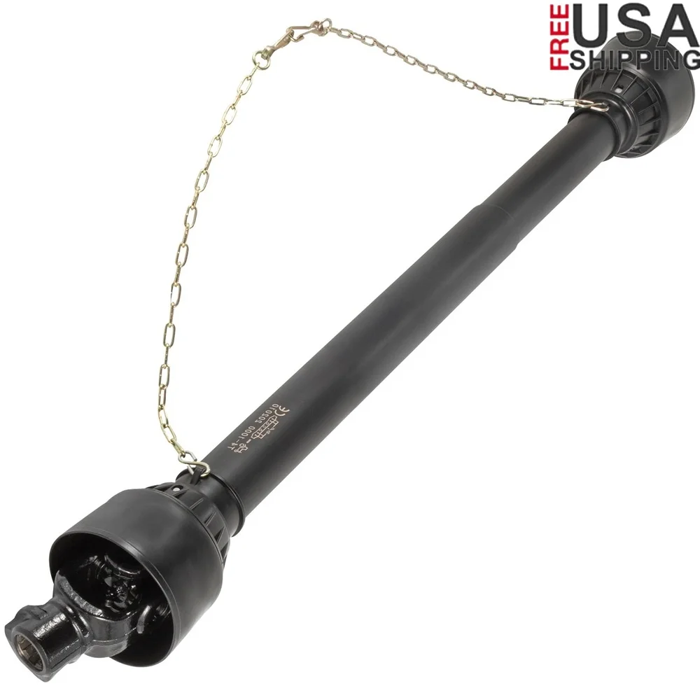 

PTO Shaft 1 3/8 Inch Drive 6 Spline Round End Adjustable 39-55 Inch Heavy Duty Steel Mowers Tractors Rotary Cutters