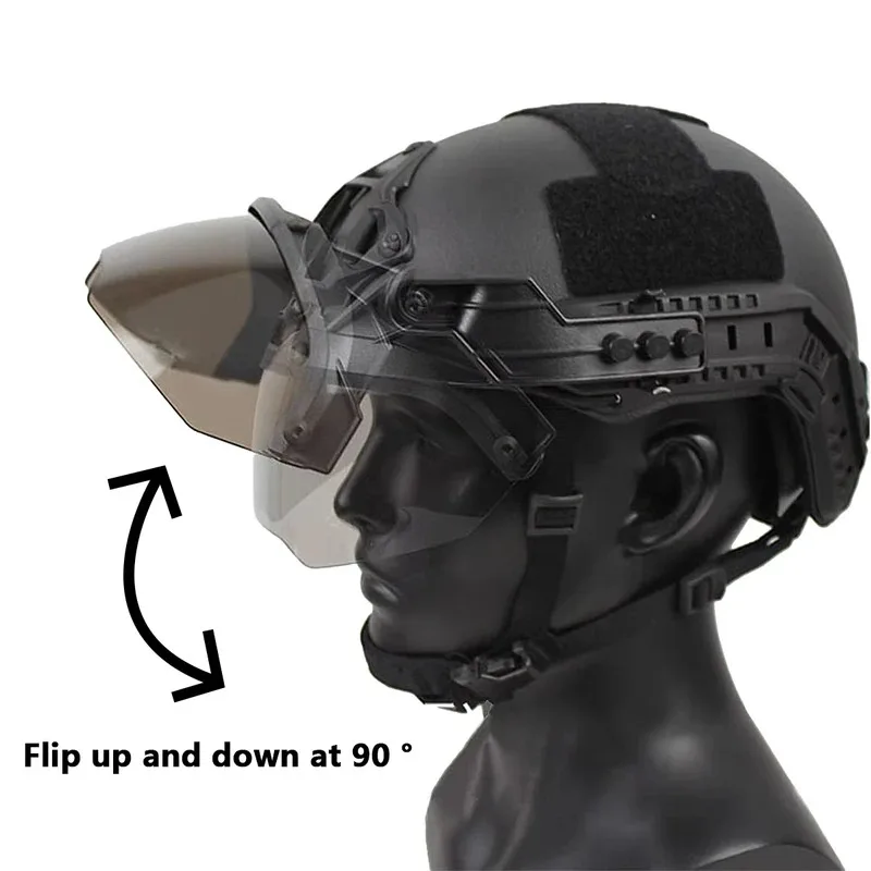 Adjustable Tactical Helmet Guide OP Goggles Detachable FAST MICH Helmet Anti Fog and Anti Riot OP CS Protective Goggles