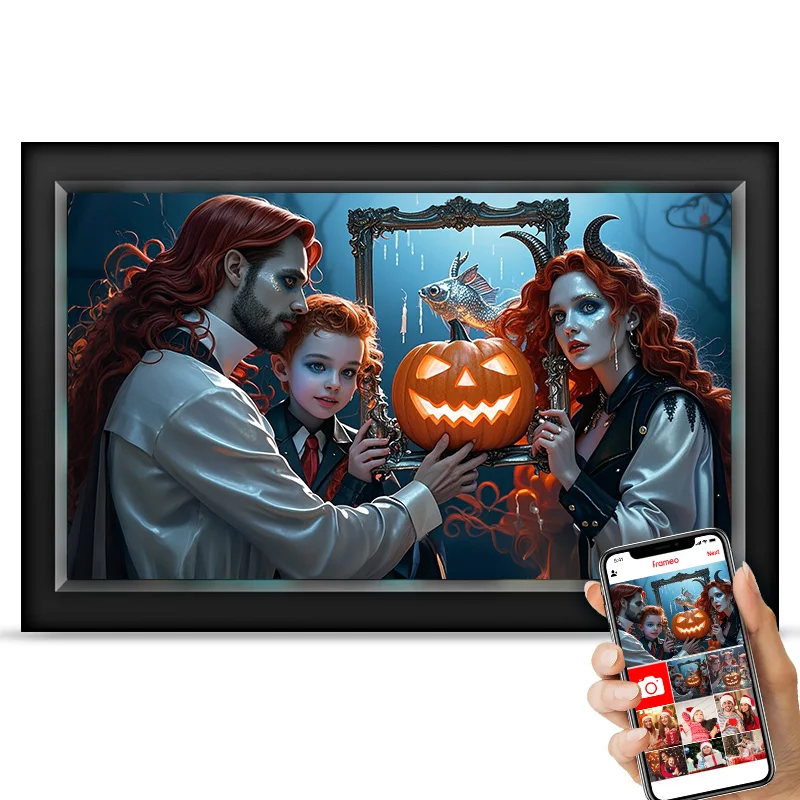 

15,6-дюймовая цифровая фоторамка Wi-Fi, сенсорный экран HD, беспроводной дисплей фото и видео, облачное хранилище,