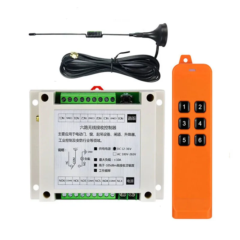 3000m DC12V 24V 36V 6CH 6 CH Radio Controller RF Wireless Remote Control Overhead travelling crane System Receiver 868Mhz Remote