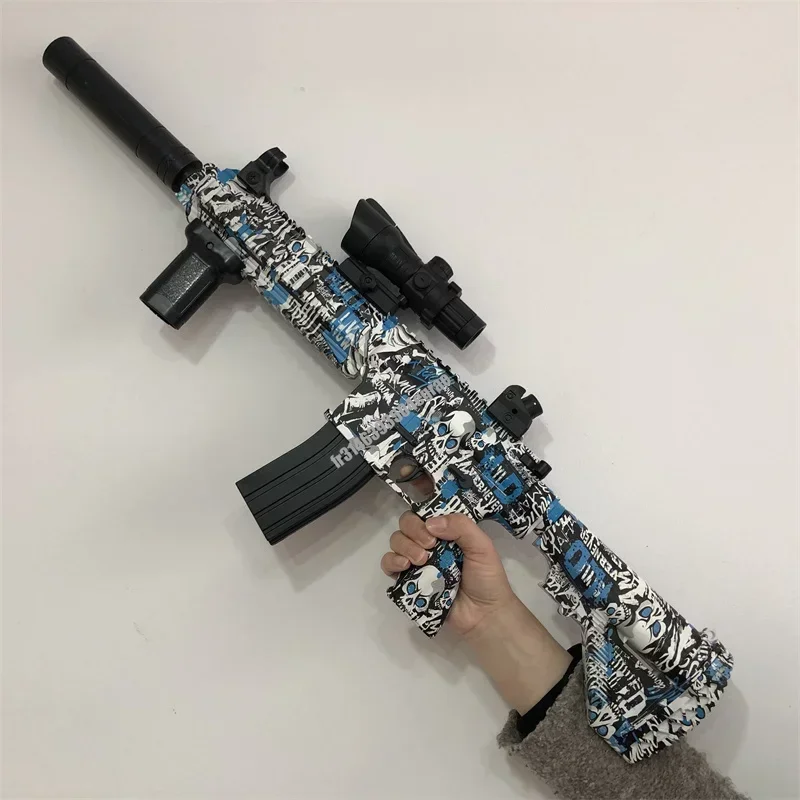 2 in 1 M416 Water Bullet Toy Gun Manual Electric Paintball Plastic Weapon Model CS Shooting Game Outdoor Game Toy Gun For Boys