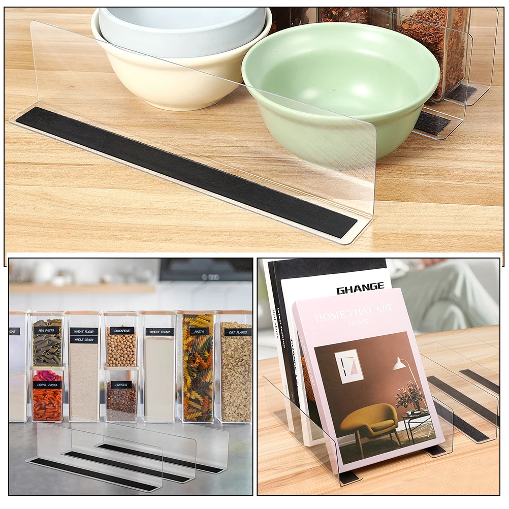 

4pcs Closet Dividers 25cm L Shape PVC Magnetic Shelf Shelf Dividers For Wire Shelving Organizers for Wire Shelving Storage