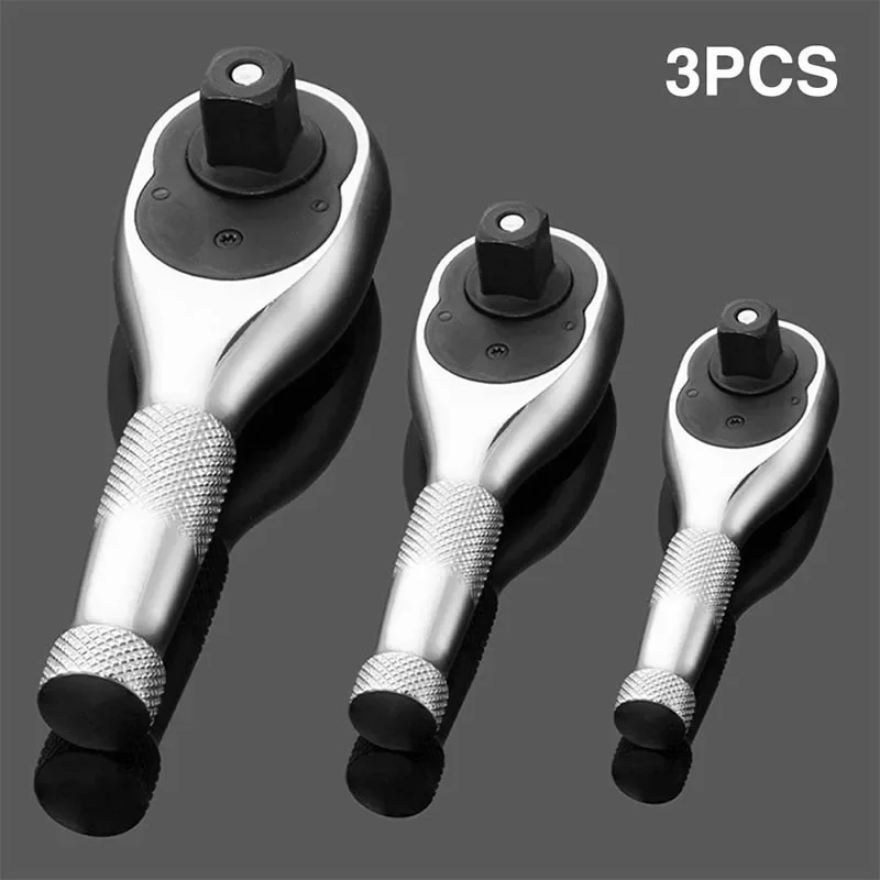 1/4 3/8 1/2 Professional Heavy Duty Ratchet Set,72-Tooth Square Head Spanner,Quick-Release Head Mini Ratchet Wrench