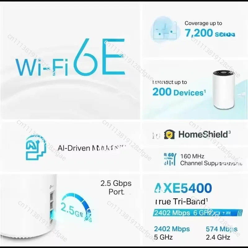 BB-TP-Link AXE5400 Tri-Band WiFi 6E Mesh System(Deco XE75 Pro) - 2.5G WAN/LAN Port, Covers Up To 5500 Sq.Ft