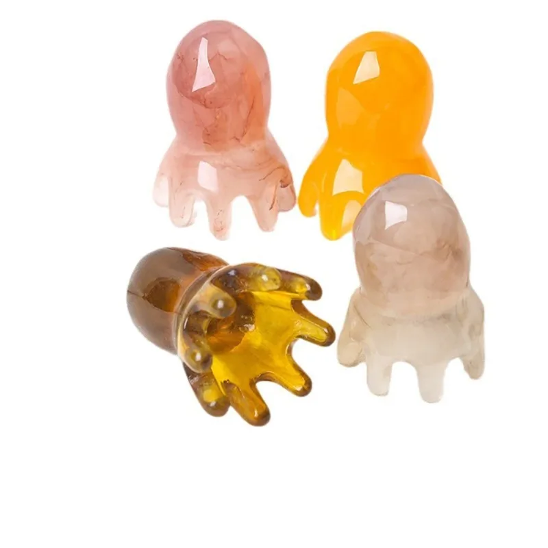 1 шт., массажная расческа для акупунктурных точек в форме осьминога, расческа для кожи головы с широкими зубьями, ручные инструменты для глубокого массажа спины, шеи и спины